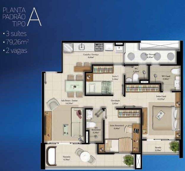 Apartamento à venda com 3 quartos, 647981m² - Foto 16