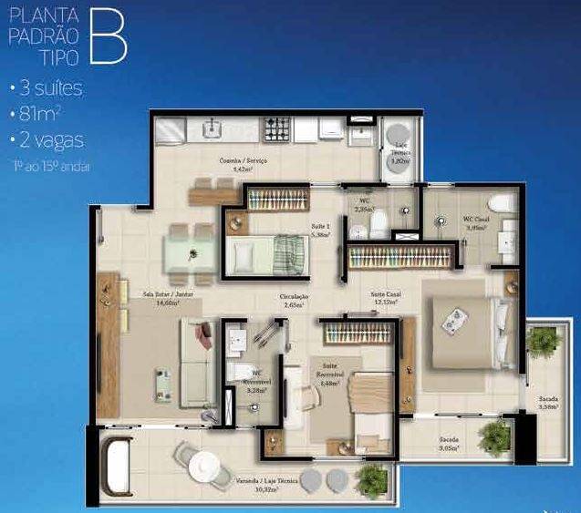 Apartamento à venda com 3 quartos, 647981m² - Foto 17