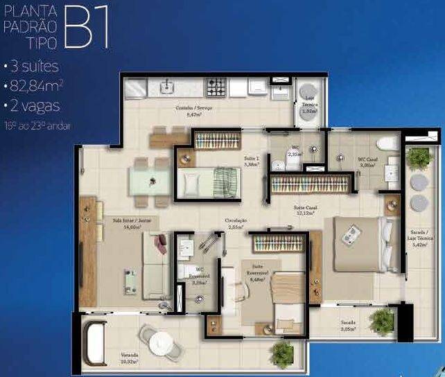 Apartamento à venda com 3 quartos, 647981m² - Foto 19