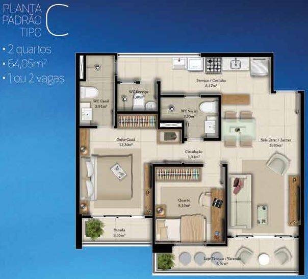 Apartamento à venda com 3 quartos, 647981m² - Foto 20