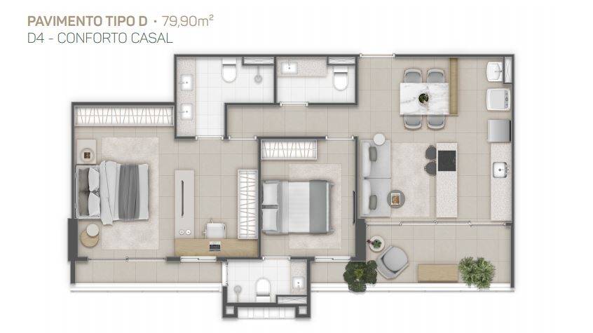 Apartamento à venda com 3 quartos, 79m² - Foto 24