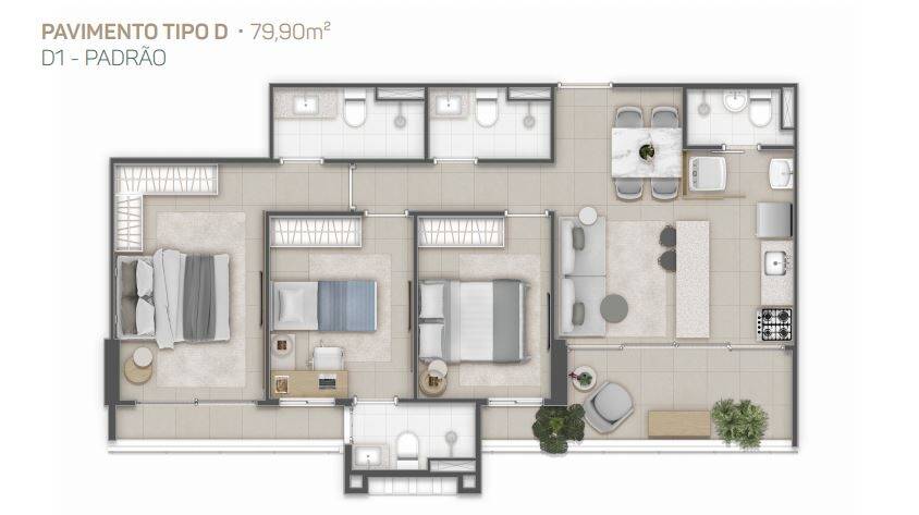 Apartamento à venda com 3 quartos, 79m² - Foto 22