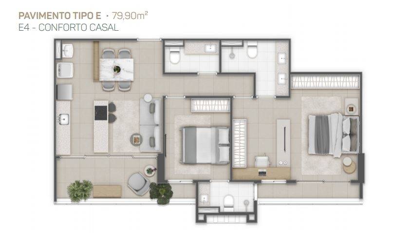 Apartamento à venda com 3 quartos, 79m² - Foto 29