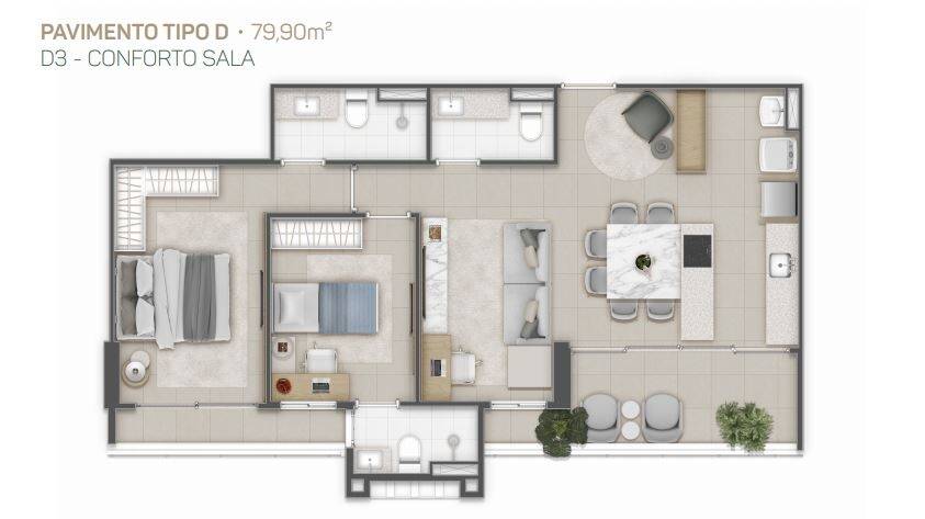 Apartamento à venda com 3 quartos, 79m² - Foto 23