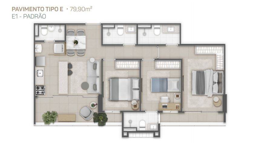 Apartamento à venda com 3 quartos, 79m² - Foto 27