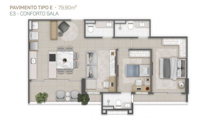 Apartamento à venda com 3 quartos, 79m² - Foto 28