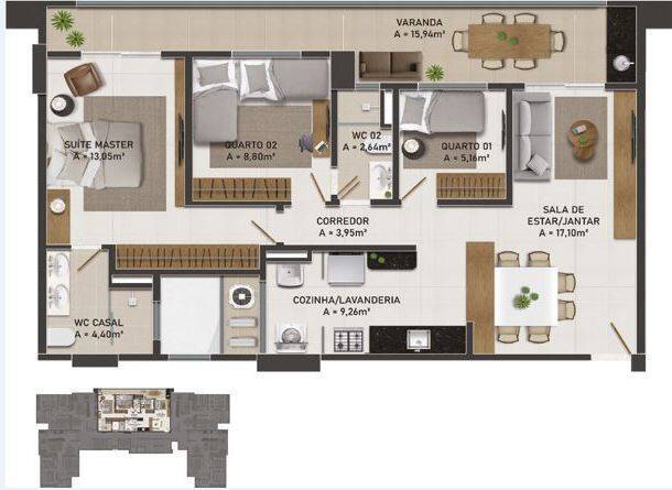 Apartamento à venda com 3 quartos, 7793m² - Foto 33