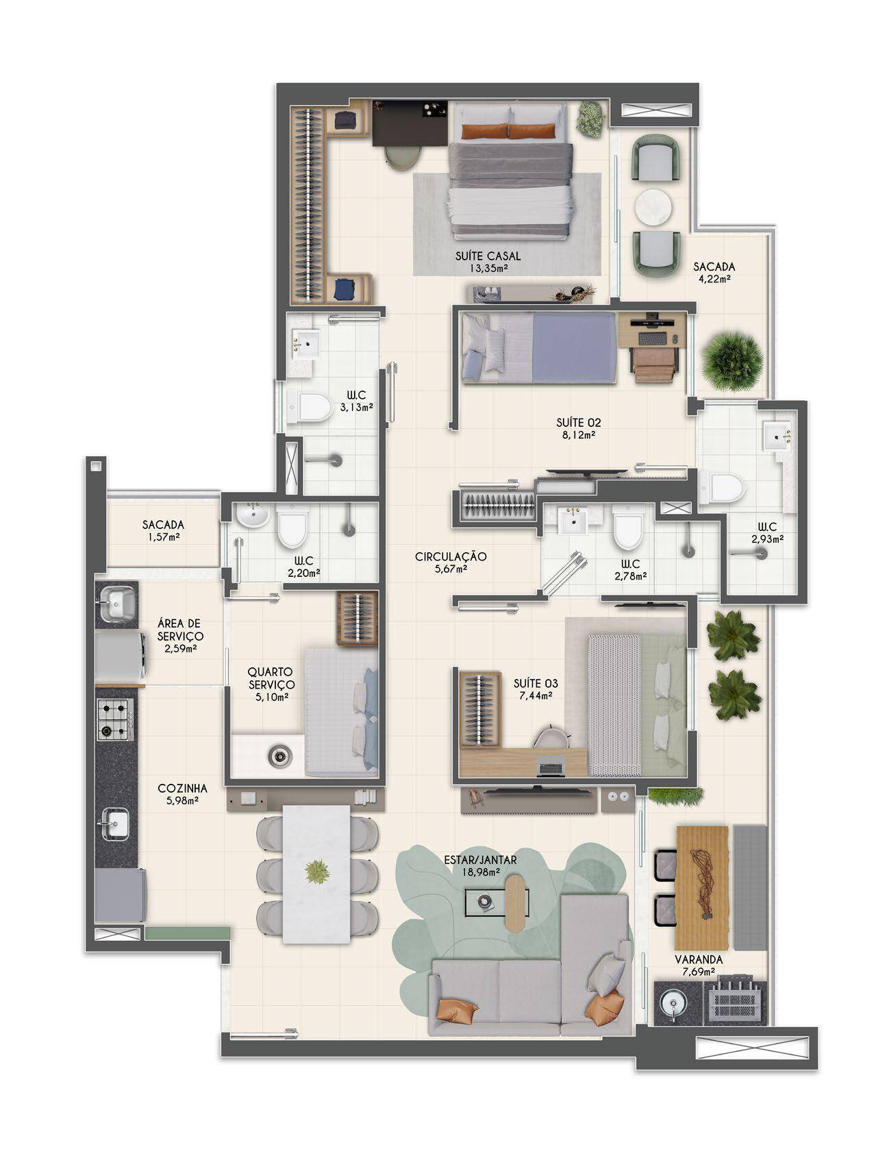 Apartamento à venda com 3 quartos, 104160m² - Foto 26