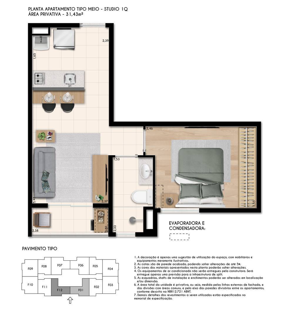 Apartamento à venda com 2 quartos, 37m² - Foto 20