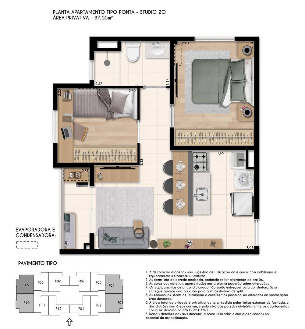 Apartamento à venda com 2 quartos, 37m² - Foto 22