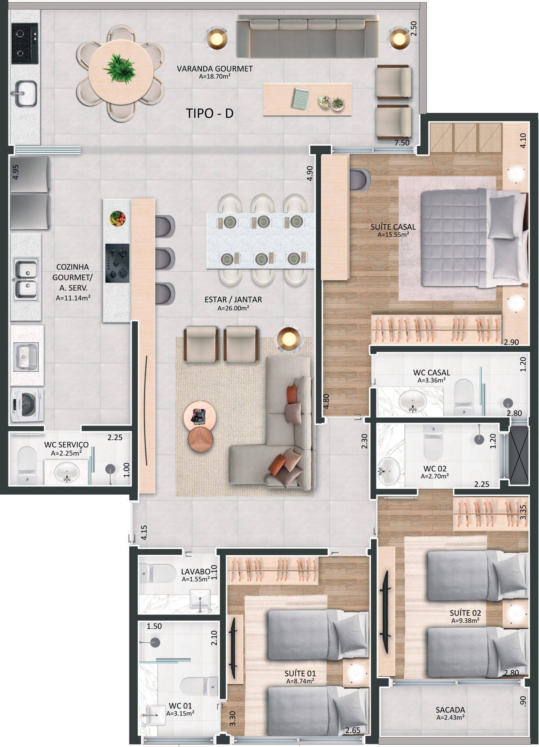 Apartamento à venda com 4 quartos, 233117m² - Foto 17