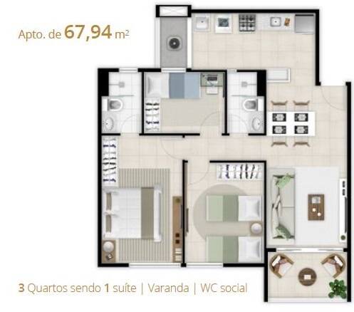 Apartamento à venda com 3 quartos, 75m² - Foto 24